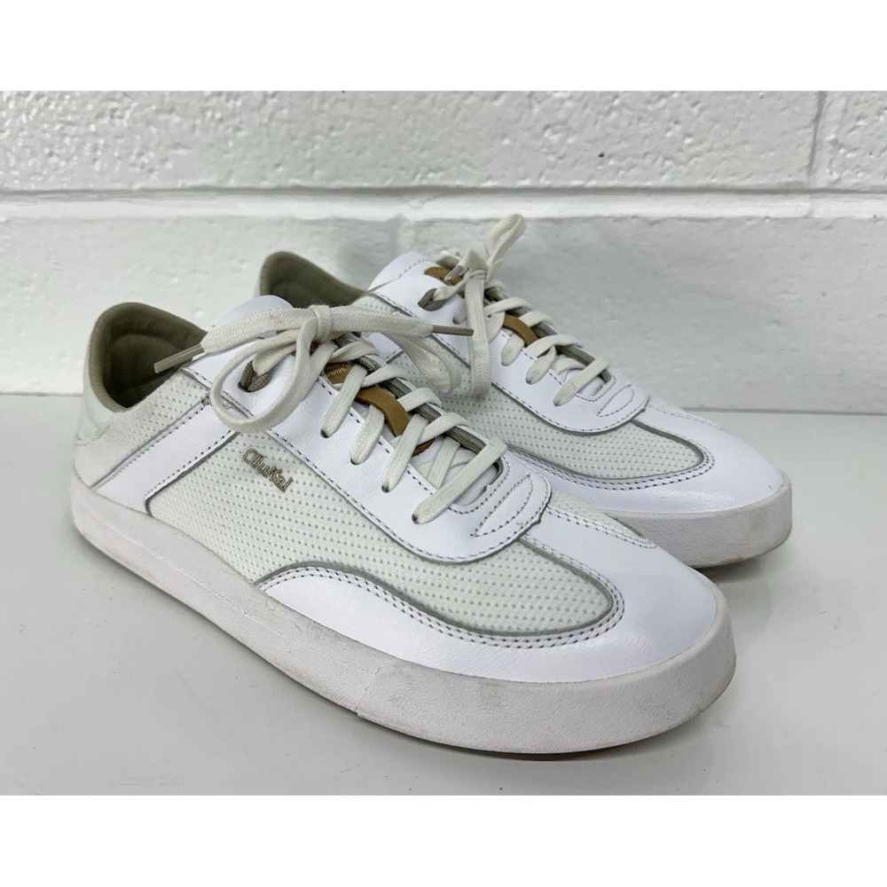 OluKai Kilea Classic Court Sneakers White Mesh Suede / Women's 7.5